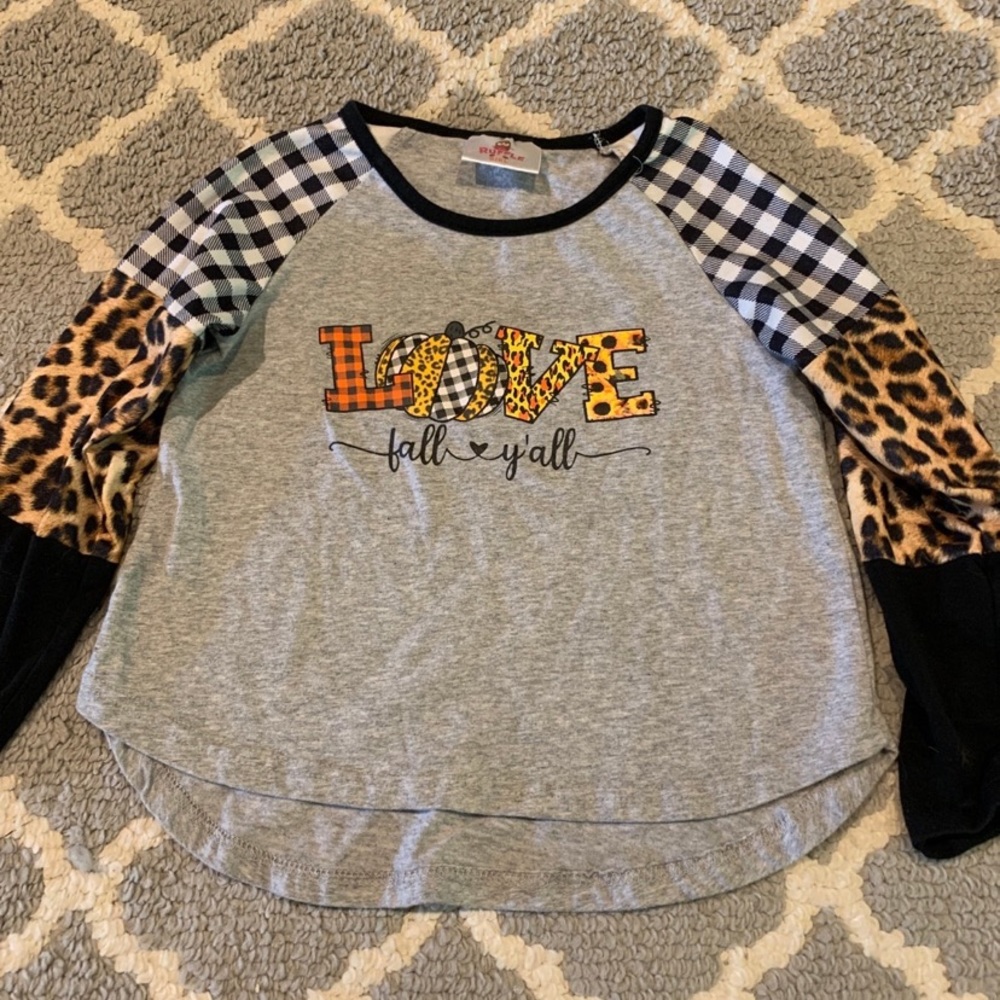 Girls size 6 fall pumpkin Halloween thanksgiving boutique shirt